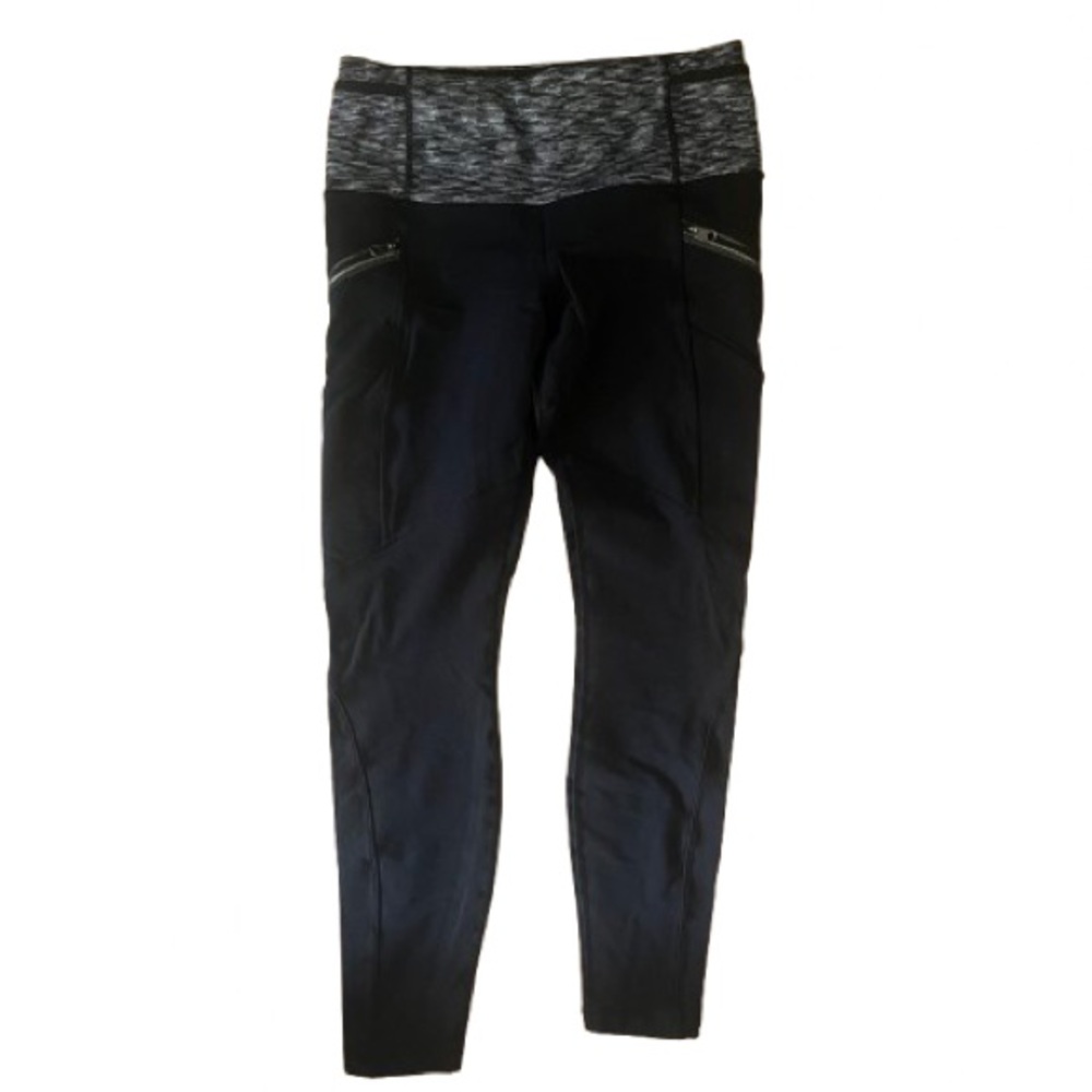 Lululemon Toasty Tech Tight II Black / Dramatic Static White Black 8 - Picture 8 of 10